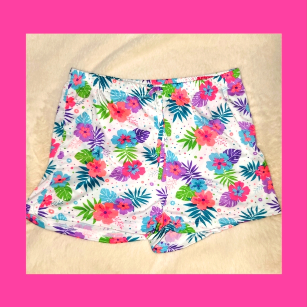 Esti Courure M white/pink  boy short  spandex/polyester/cotton